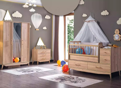 Säugling Schlafzimmer Komplettzimmer Baby Bett Schrank Kommode 3tlg.
